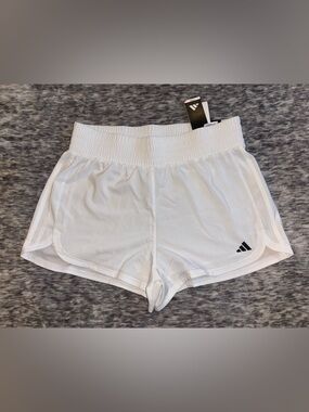 Adidas Pacer High Rise Running Training Shorts White Women’s Large NWT (A/17)